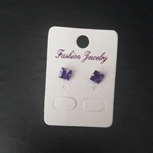 Stainless amethyst earrings5mm